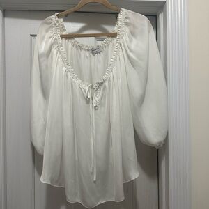 Bailey 44 white, blouson peasants blouse